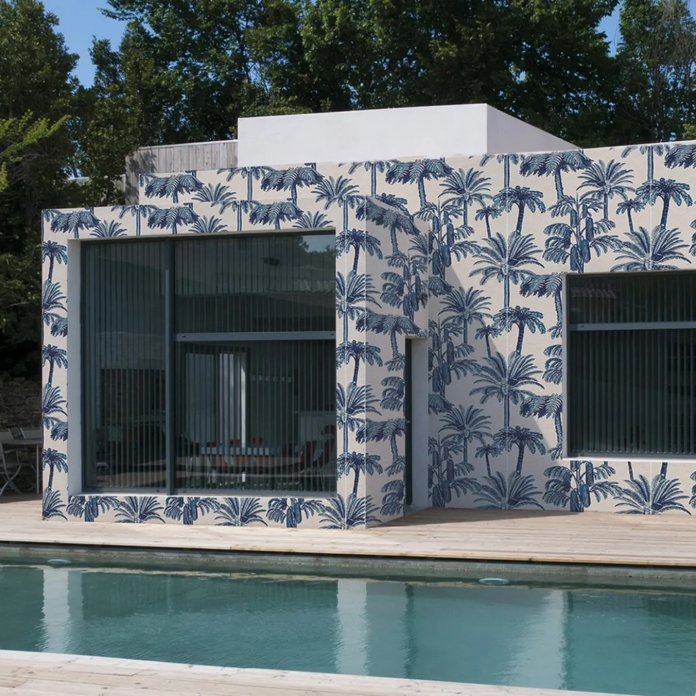 Blue Palms Facade 22 Carta da parati per esterno