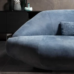 370 Bolid Divano di lusso in pelle blu Nabuk di Gianluigi Landoni