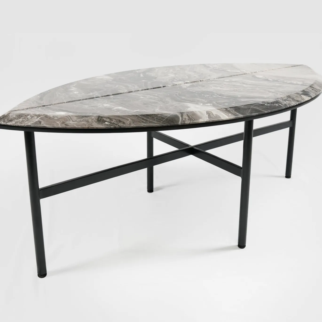 Book 1 gray Arabescato marble coffee table