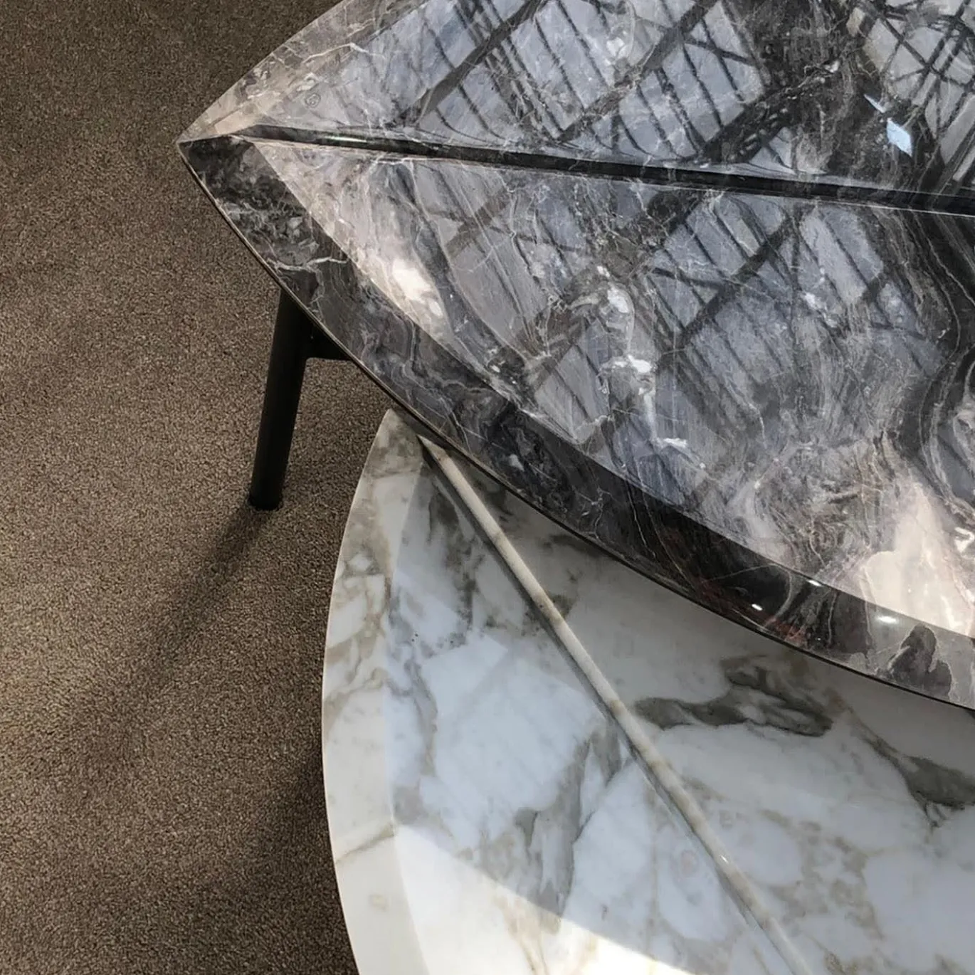 Book 1 gray Arabescato marble coffee table
