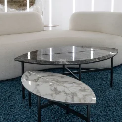 Book 1 gray Arabescato marble coffee table