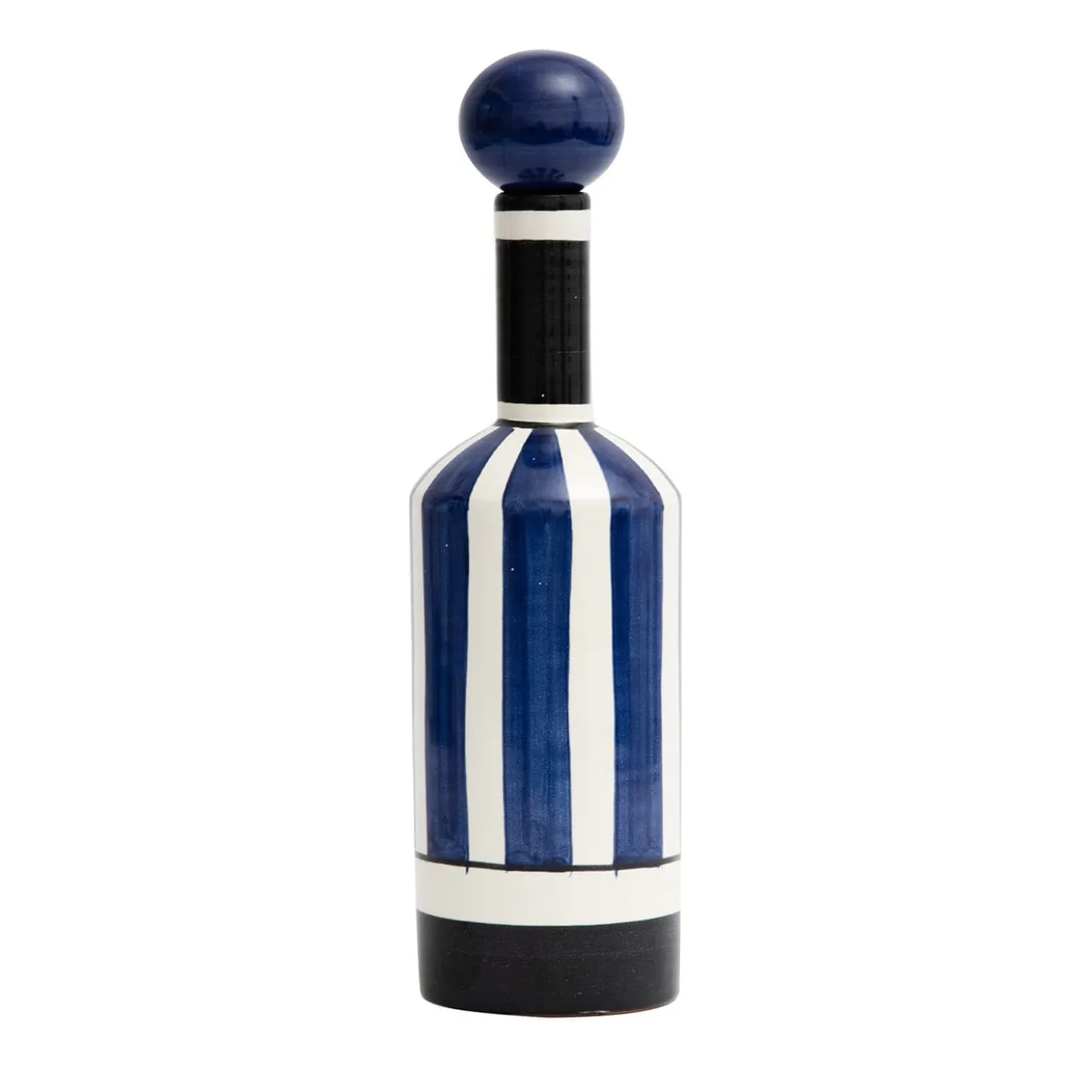 Bottiglia decorativa Demetra blu con coperchio