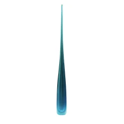 Bottiglia Decorativa Flute Oltremare in Vetro di Murano Acquamarina e Verde