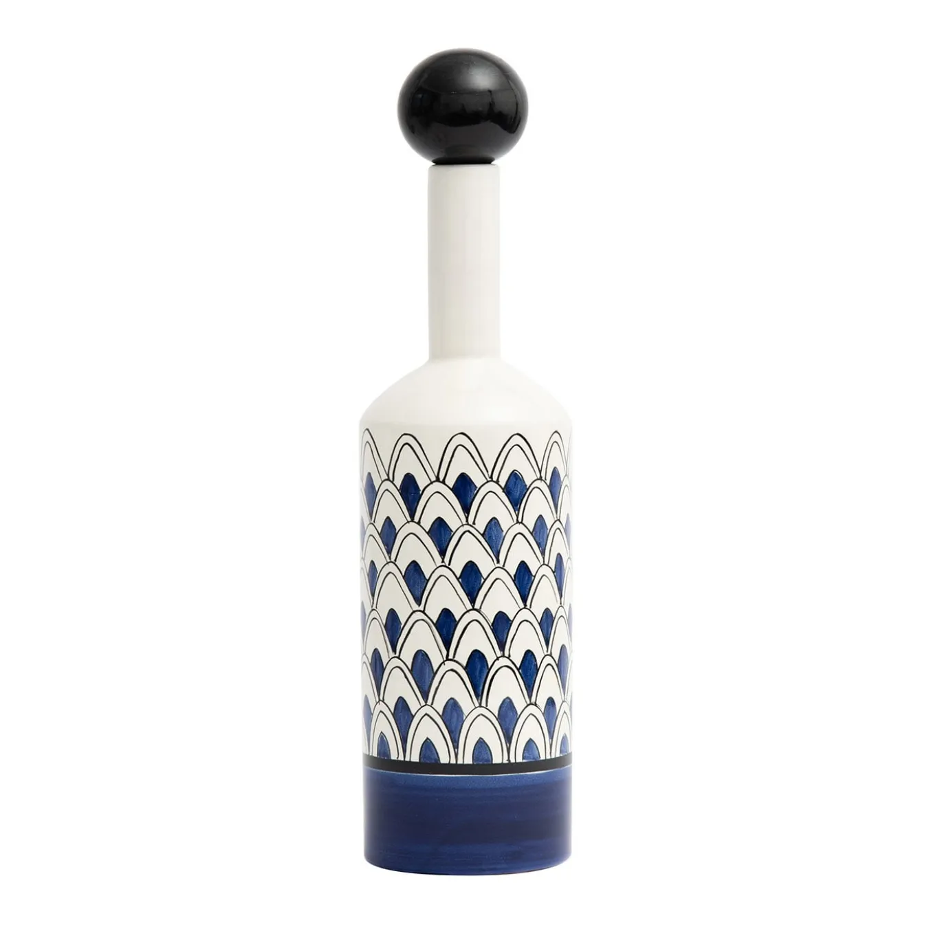 Bottiglia decorativa Gemini blu con coperchio