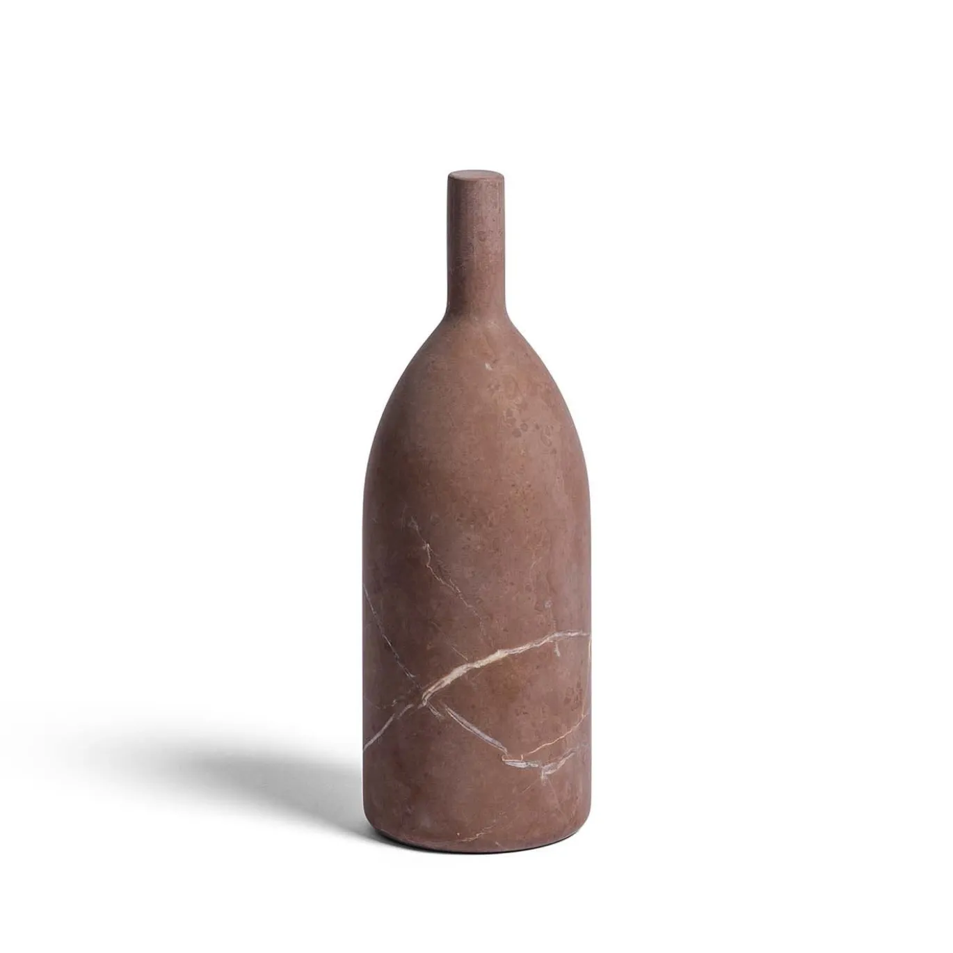 Bottiglia Decorativa Omaggio a Morandi Scultura in Marmo Rosso Collemandina