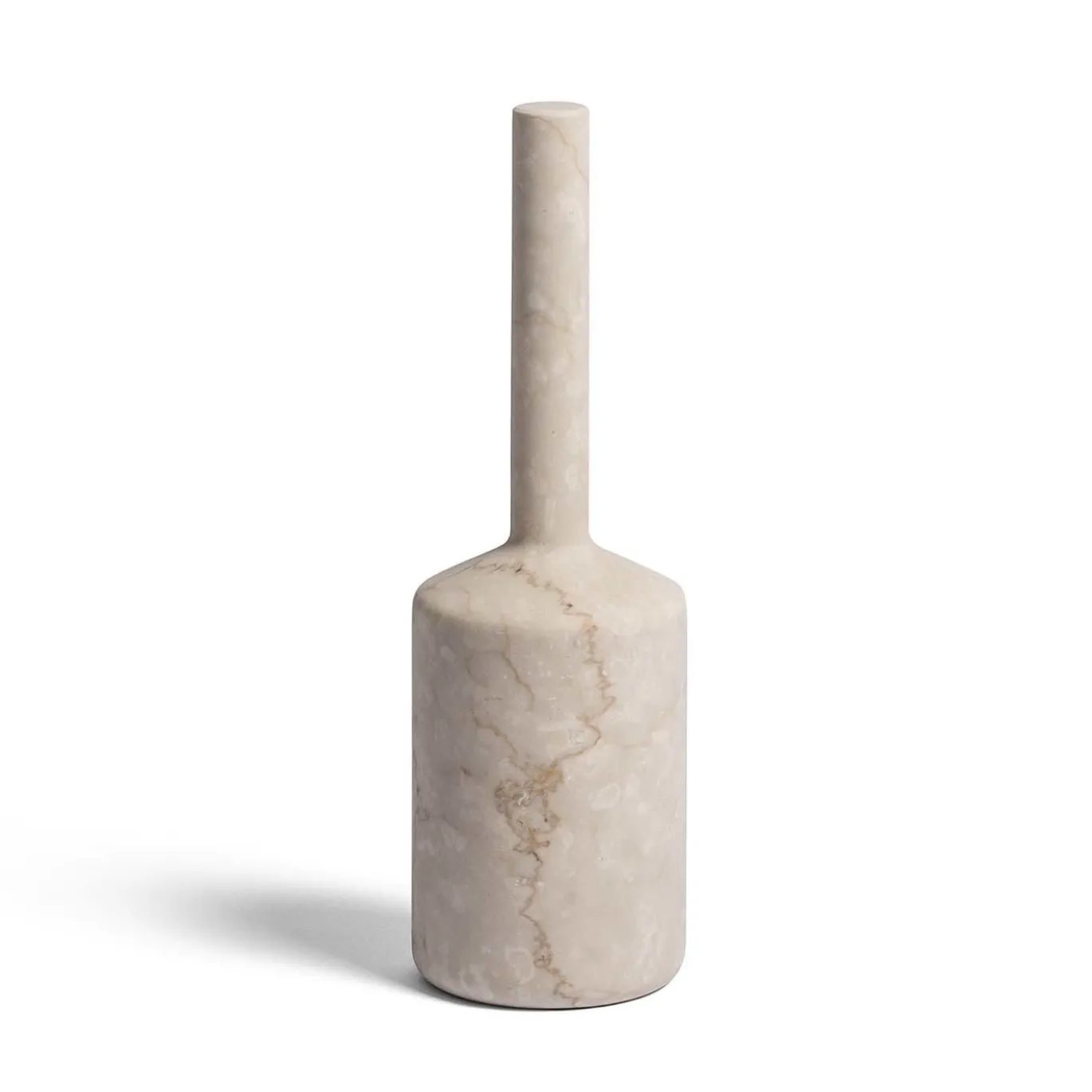 Bottiglia Decorativa Omaggio a Morandi Scultura in Marmo Botticino Bianco