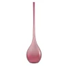 Bottiglia Decorativa Vaso Bolle a Goccia Rosso Rubino in Vetro di Murano