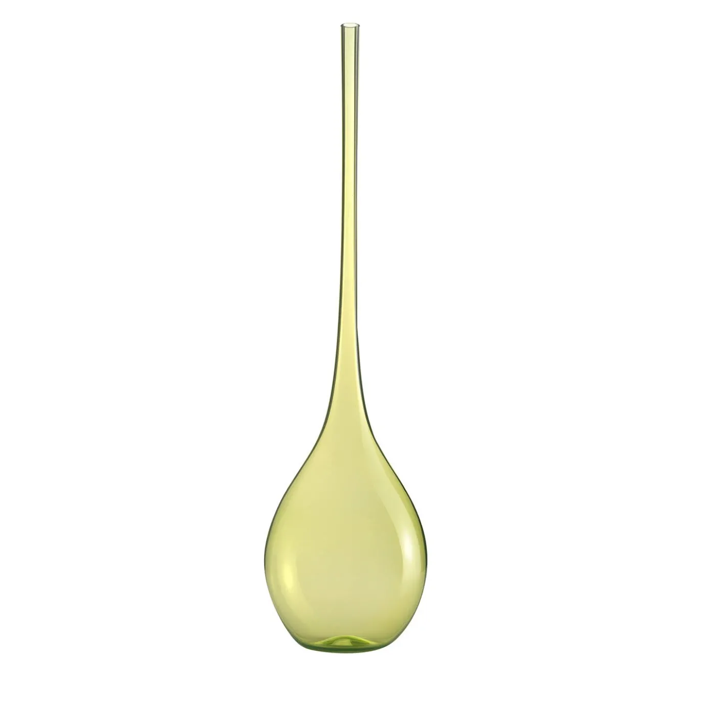 Bottiglia Decorativa Vaso Bolle Verde Acido in Vetro Soffiato