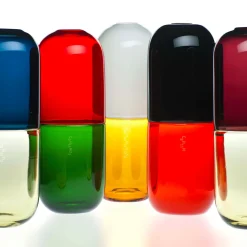 Bottiglia Decorativa Vaso Happy Pills in Vetro Soffiato di Fabio Novembre