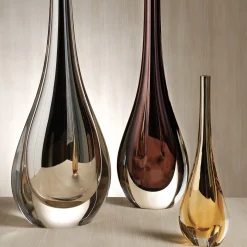 Bottiglia Decorativa Vaso Narciso Medio Specchiato Ametista in Vetro di Murano