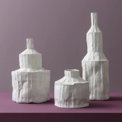 Bottiglia Fide Corteccia in Ceramica Bianca