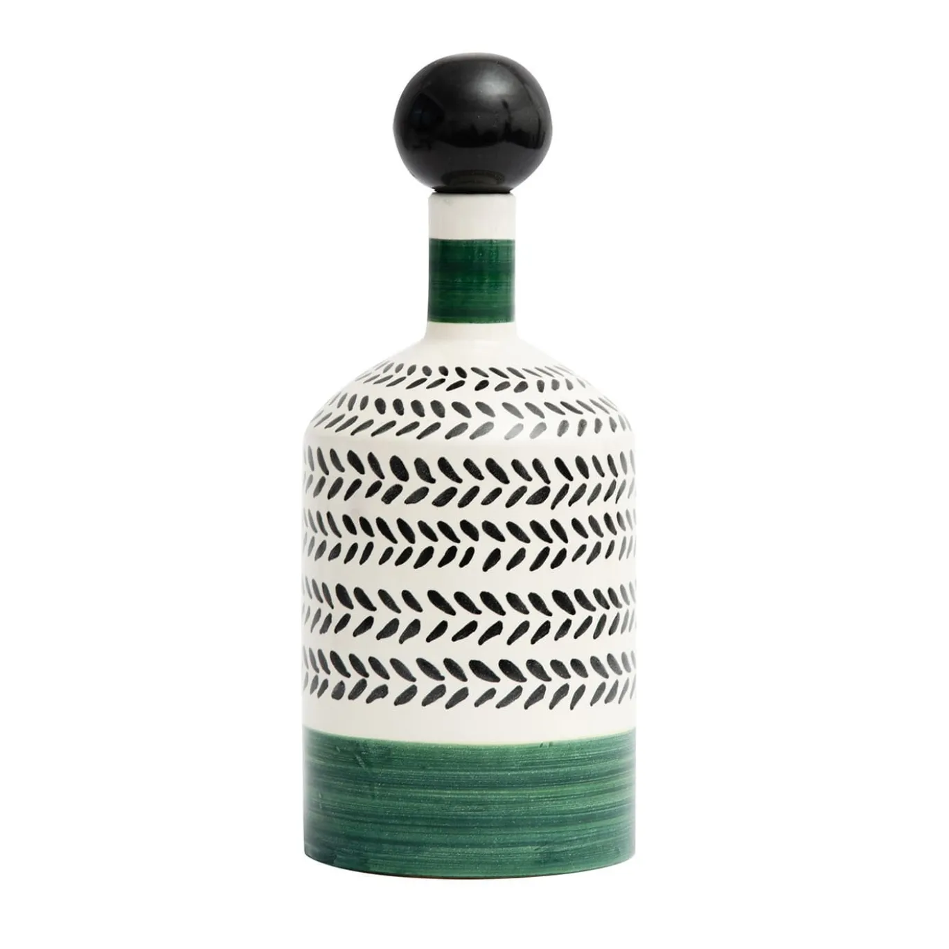 Bottiglia verde decorativa Virgo con coperchio