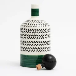 Bottiglia verde decorativa Virgo con coperchio