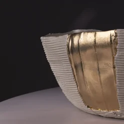 Bowl Cartoccio B17/Sabbia Chiaro con inserto dorato