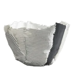 Bowl Cartoccio in ceramica bianca con inserto nero