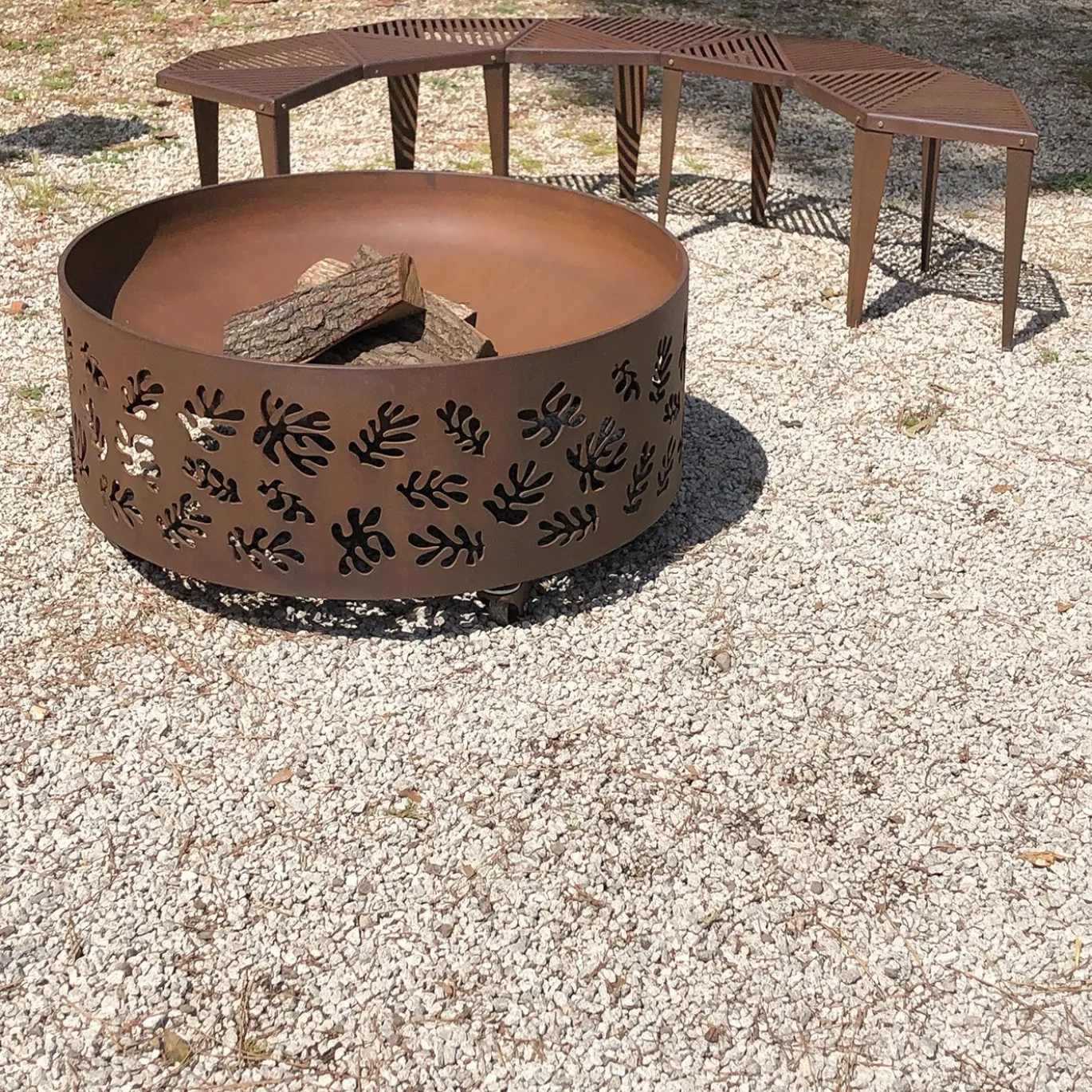 Braciere per Esterni Circolare Fotià F.5 Grande in Acciaio Corten