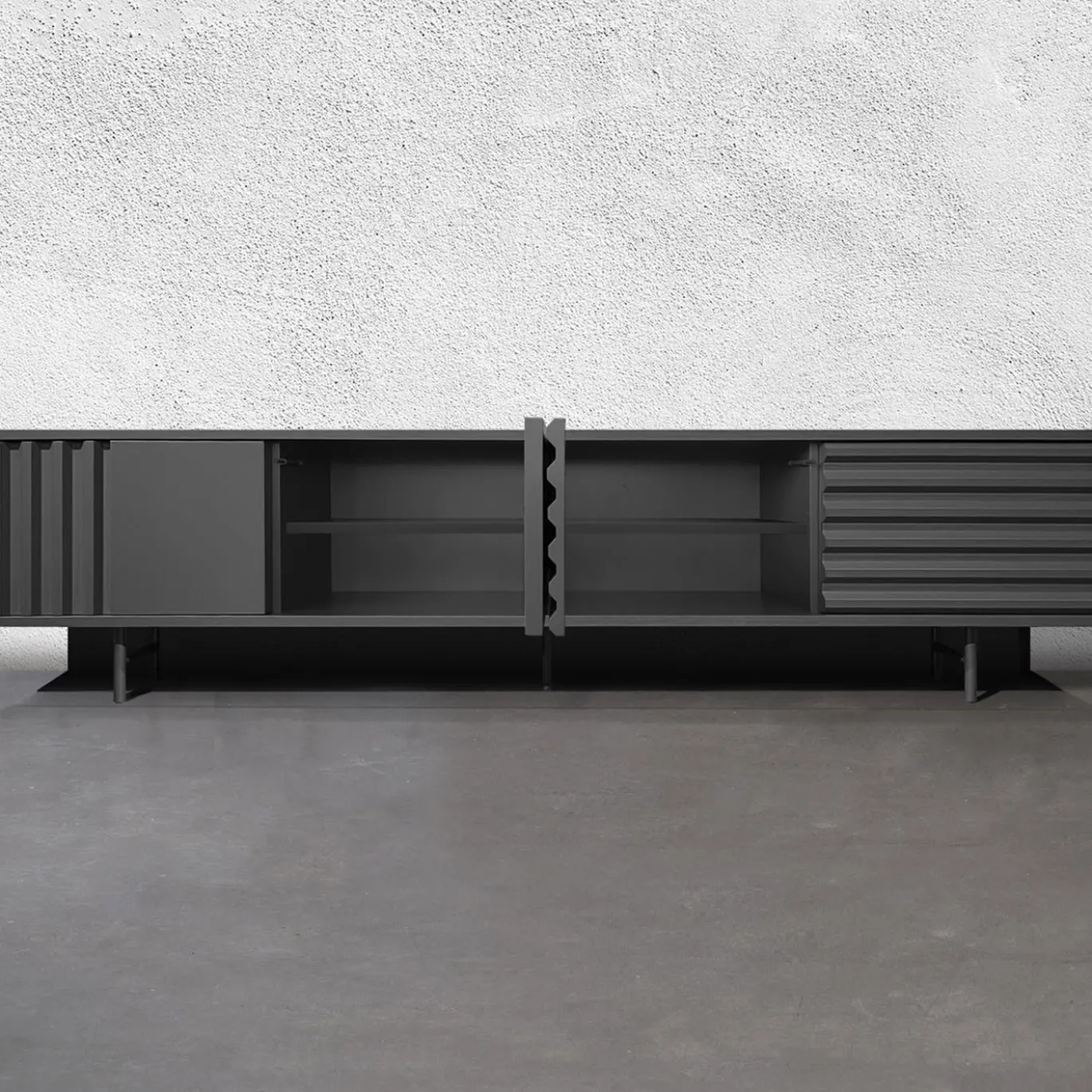 B-SIDE Credenza a 4 ante grigio ardesia