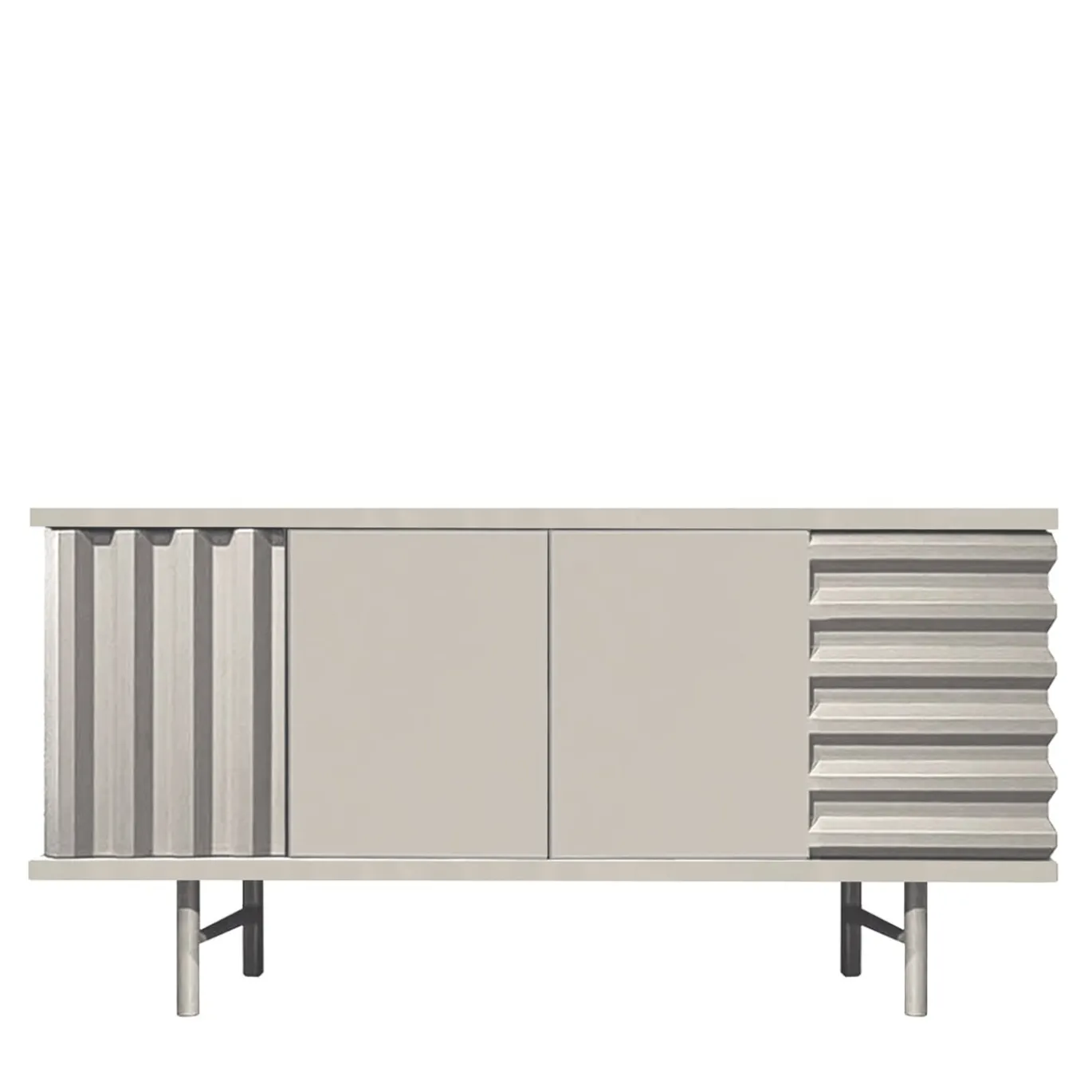 B-Side Credenza a 2 ante in MDF bianco perla