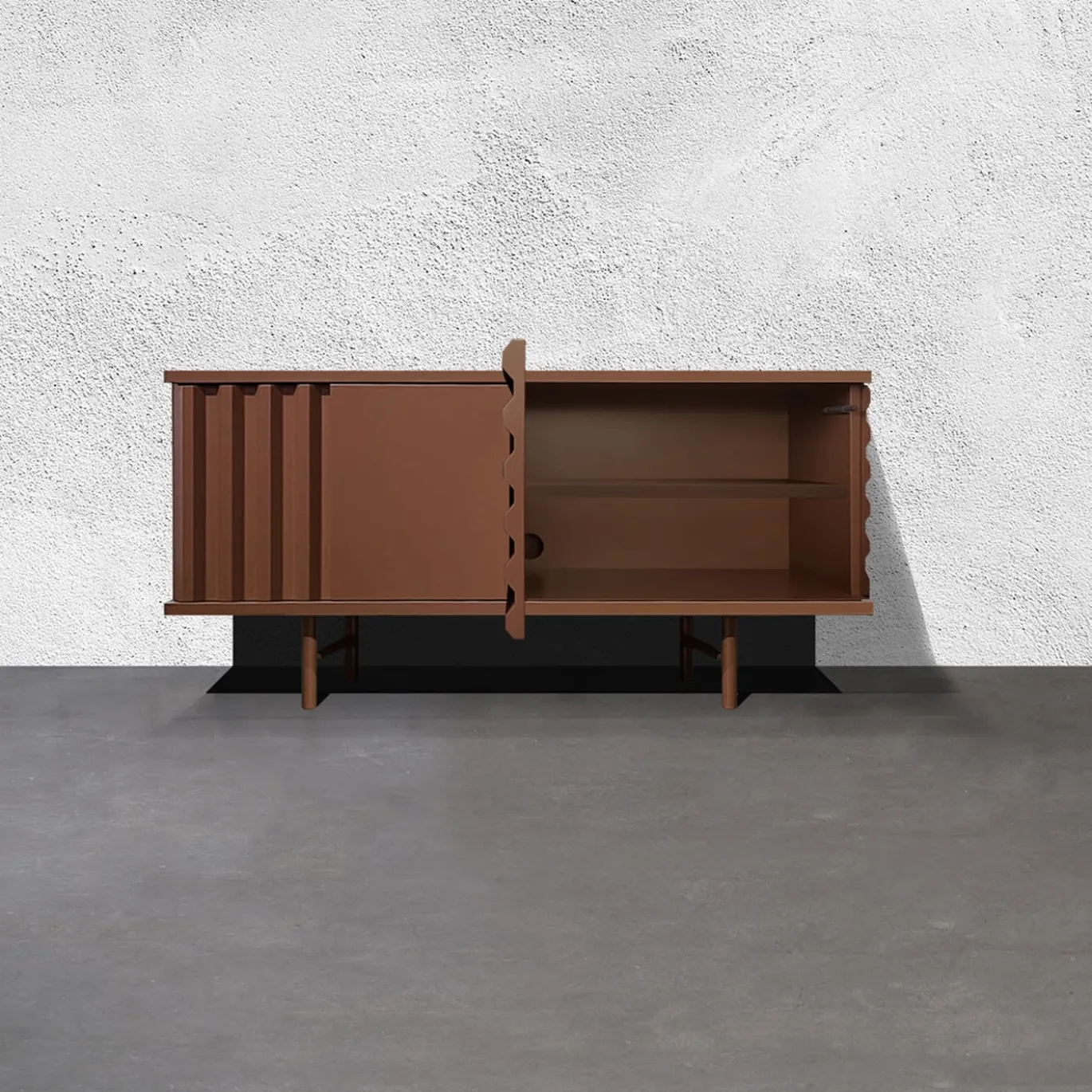 B-Side Credenza a 2 ante in MDF color marrone ruggine