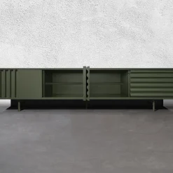 B-SIDE Credenza a 4 ante in MDF verde rosmarino