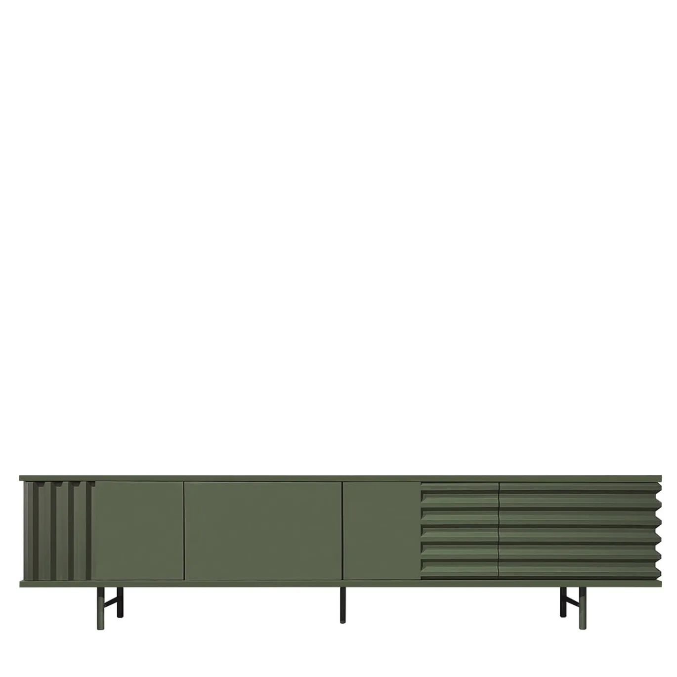 B-SIDE Credenza a 4 ante in MDF verde rosmarino