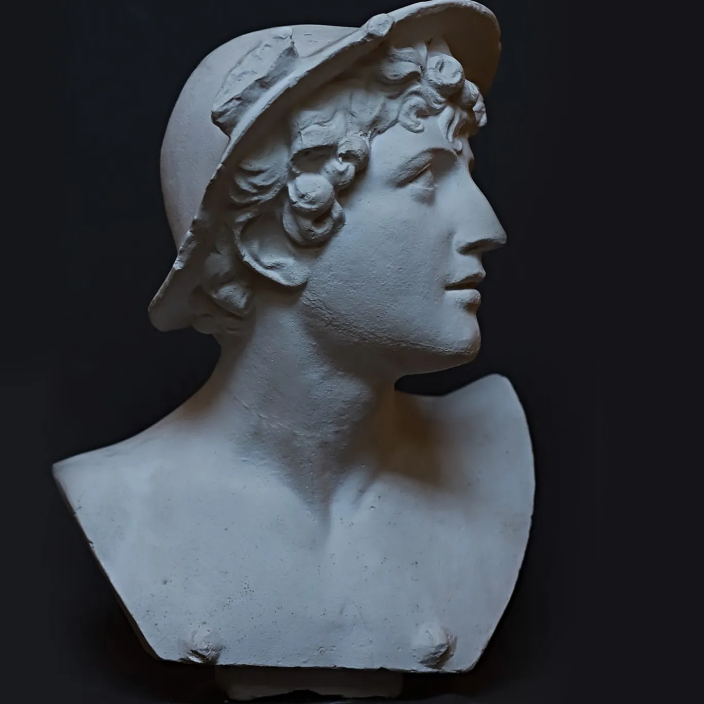 Busto Mercurio in Gesso Bianco