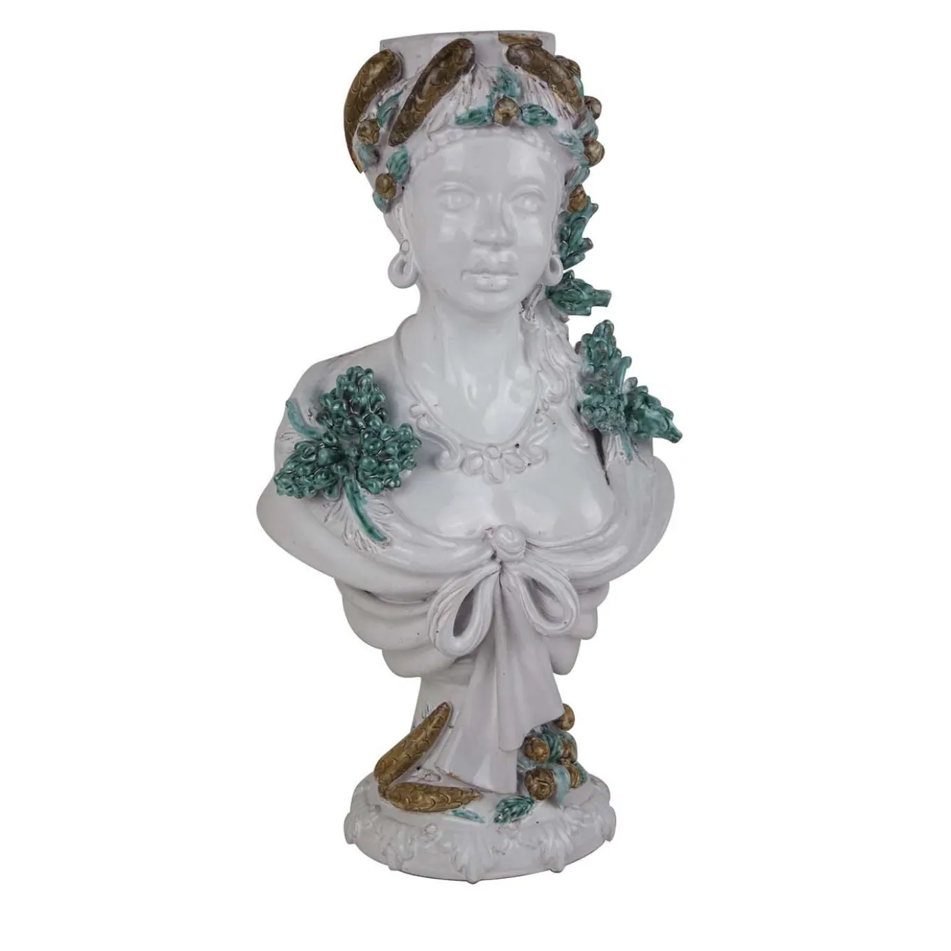 Busto scultura invernale in ceramica