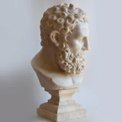 Busto Testa di Ercole in Marmo Bianco di Carrara