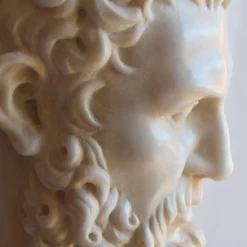 Busto Testa di Ercole in Marmo Bianco di Carrara