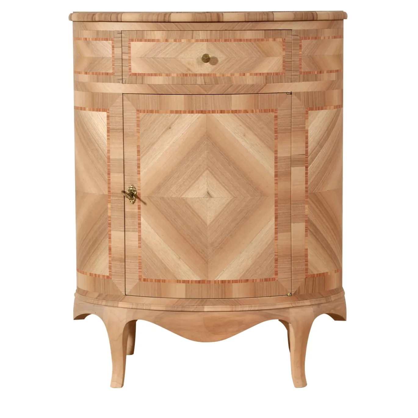 Cabinet ovale intarsiato in stile veneziano Venezia '700 Luigi XV