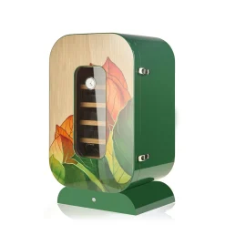 Cabinet umidificatore Opera lucido con fantasia di foglia di tabacco