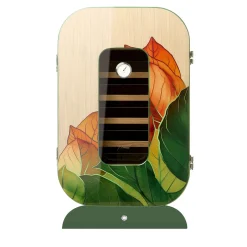 Cabinet umidificatore Opera lucido con fantasia di foglia di tabacco