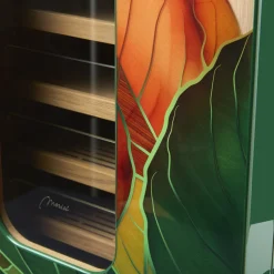 Cabinet umidificatore Opera lucido con fantasia di foglia di tabacco