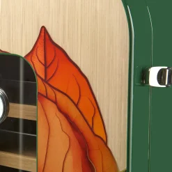 Cabinet umidificatore Opera lucido con fantasia di foglia di tabacco