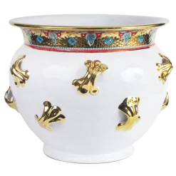 Cachepot a mosaico bianco