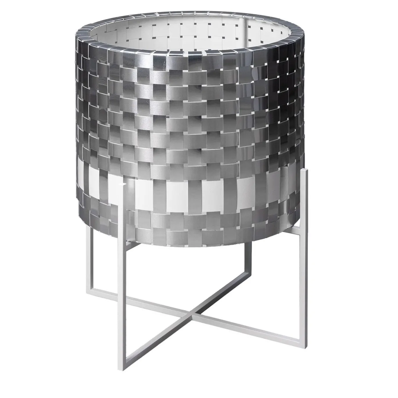 Cachepot in metallo argentato Galatea