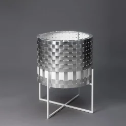 Cachepot in metallo argentato Galatea