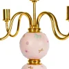 CANDELABRO A FARFALLA 5 BRACCI - ROSA