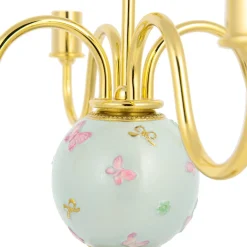 CANDELABRO A FARFALLA 5 BRACCI - AZZURRO