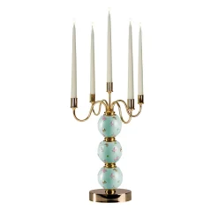 CANDELABRO A FARFALLA 5 BRACCI - AZZURRO