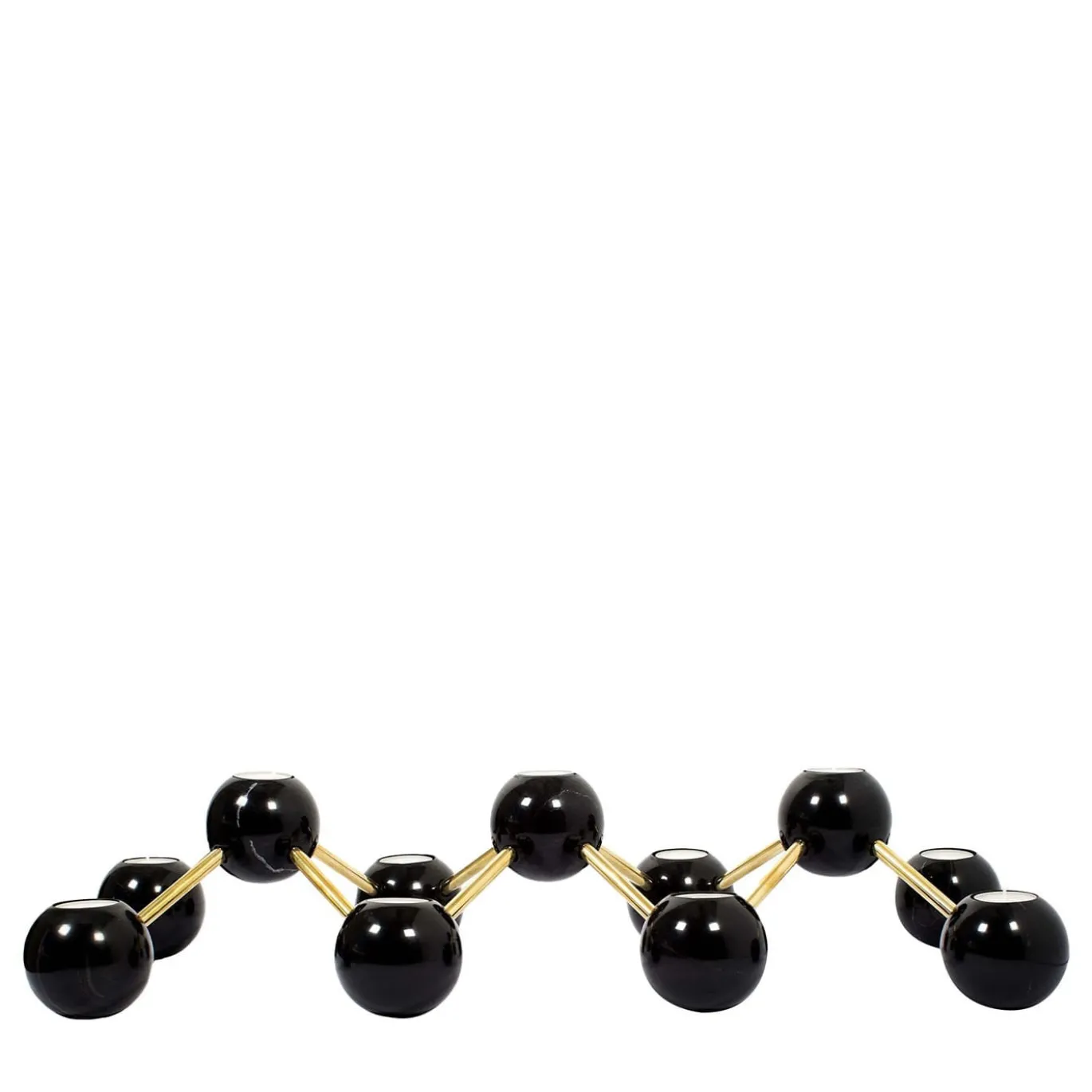 Candelabro a 11 sfere in marmo portoro nero Bramante di ADL Atelier Design Lab