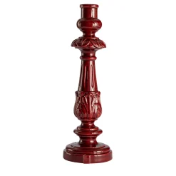 Candelabro Barocco in Ceramica Bordeaux