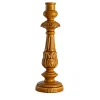 Candelabro Barocco in Ceramica Giallo Miele