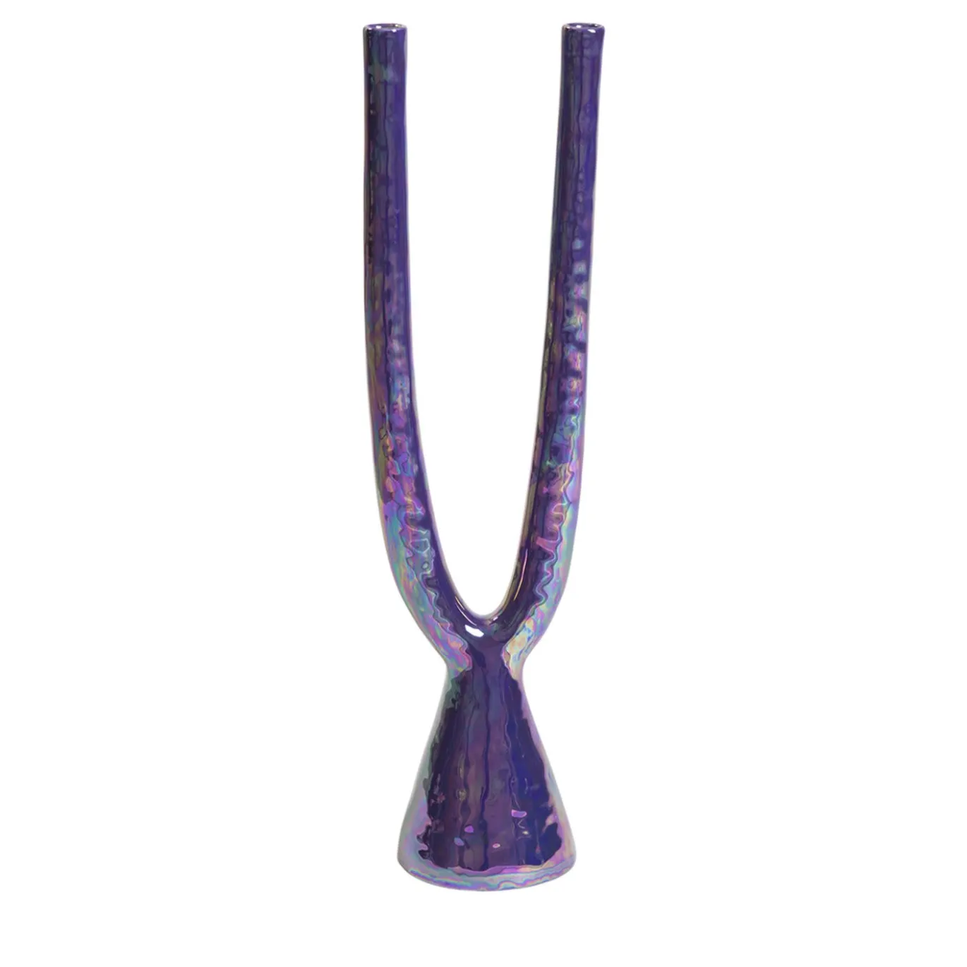 Candelabro Beta in ceramica viola