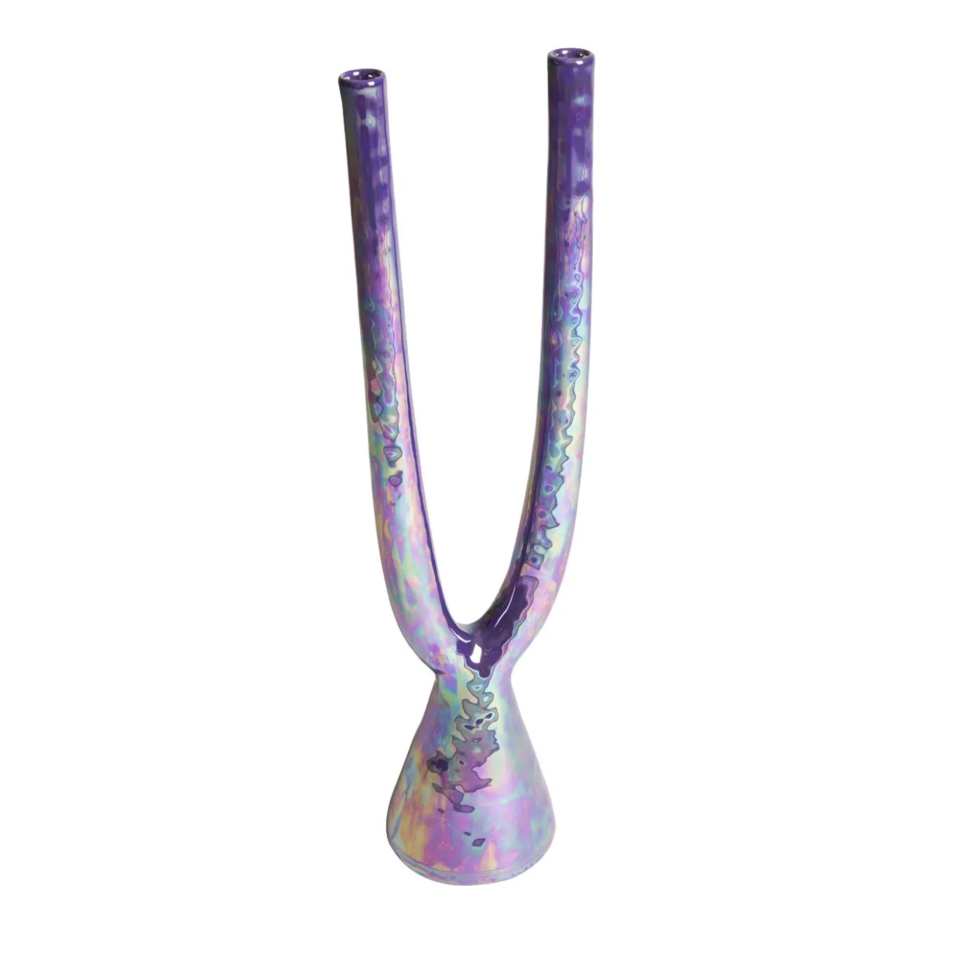 Candelabro Beta in ceramica viola