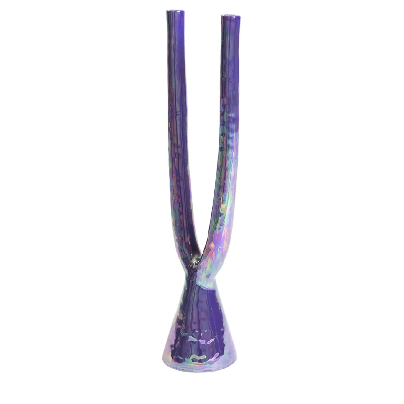 Candelabro Beta in ceramica viola