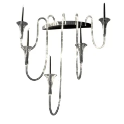 Candelabro da parete Octopus a 5 bracci argentati