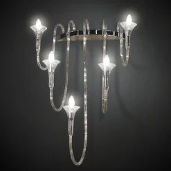 Candelabro da parete Octopus a 5 bracci argentati