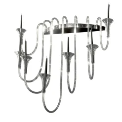 Candelabro da parete Octopus a 7 bracci argentati