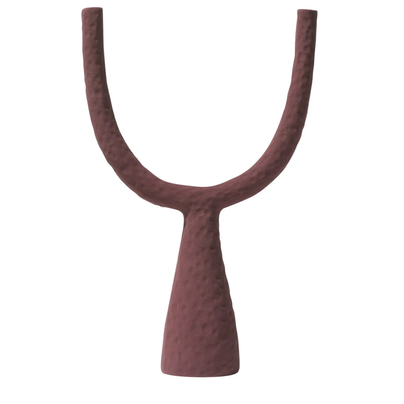 Candelabro Delta in Ceramica Borgogna Opaco